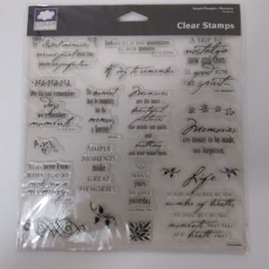 Simple Thoughts 16 Piece MEMORIES Clear Stamp Set by Cloud 9 Design Paper Crafts